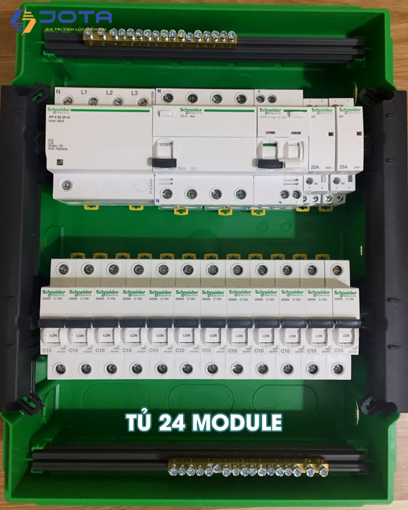 Hình ảnh thực tế tủ điện âm tường Schneider 24 module MIP22212