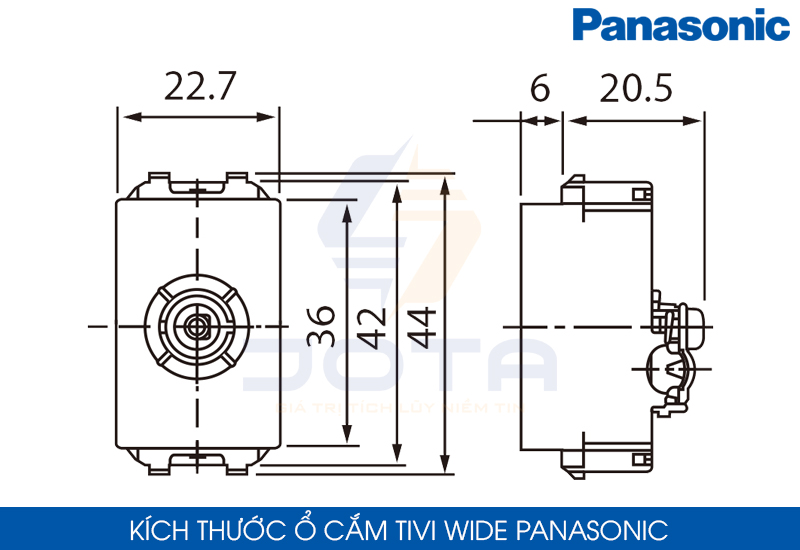 Kích thước ổ cắm tivi Panasonic Wide