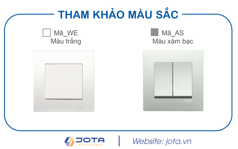 Màu sắc tham khảo của công tắc ổ cắm Schneider dòng Vivace