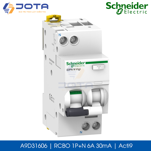 A9D31606 RCBO 1P+N 6A 30mA 6kA Schneider Acti9