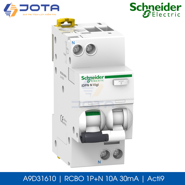 A9D31610 RCBO 1P+N 10A 30mA 6kA Schneider Acti9