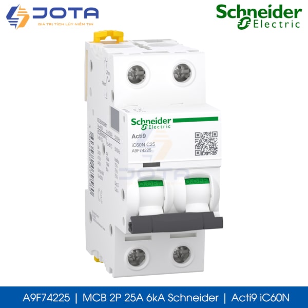 A9F74225 MCB 2P 25A 6kA Schneider acti9 iC60N