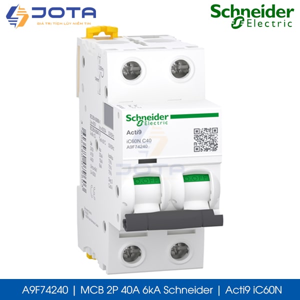 A9F74240 MCB 2P 40A 6kA Schneider acti9 iC60N