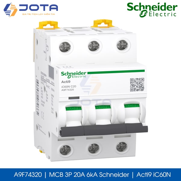 A9F74320 MCB 3P 20A 6kA Schneider acti9 iC60N