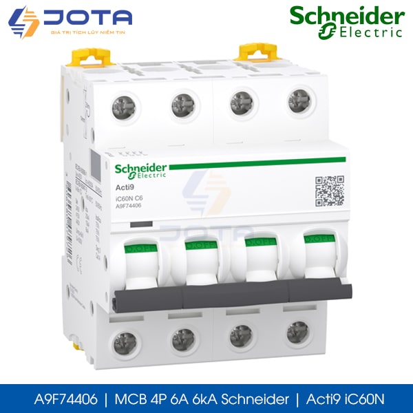 A9F74406 MCB 4P 6A 6kA Schneider acti9 iC60N