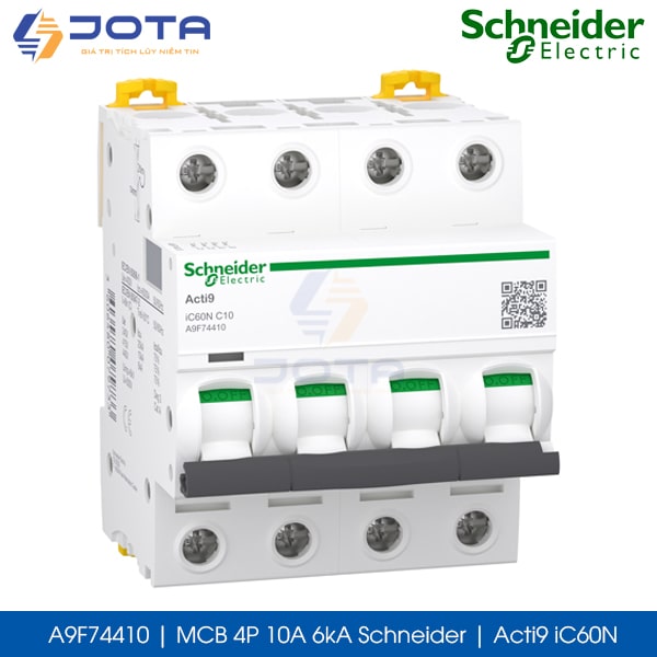 A9F74410 MCB 4P 10A 6kA Schneider acti9 iC60N