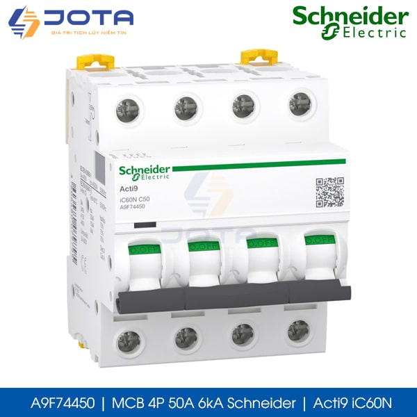 A9F74450 MCB 4P 50A 6kA Schneider acti9 iC60N