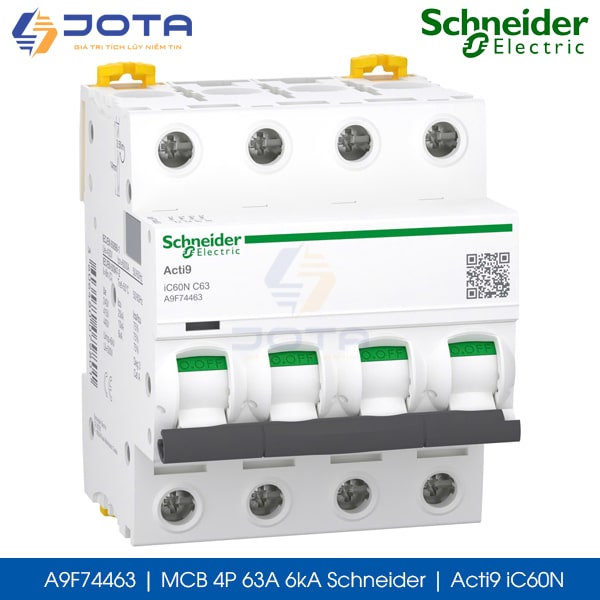 A9F74463 MCB 4P 63A 6kA Schneider acti9 iC60N