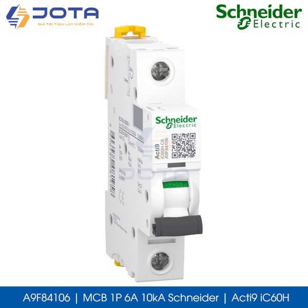 A9F84106 MCB 1P 6A 10kA Schneider acti9 iC60H