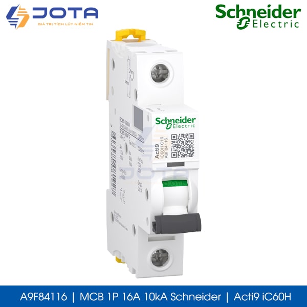 A9F84116 MCB 1P 16A 10kA Schneider acti9 iC60H