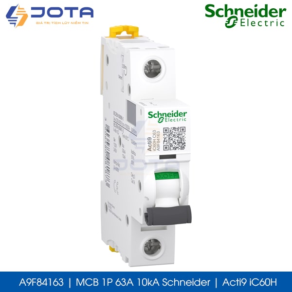 A9F84163 MCB 1P 63A 10kA Schneider acti9 iC60H