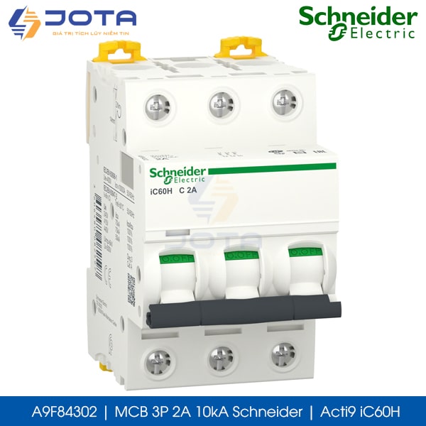 A9F84302 MCB 3P 2A 10kA Schneider acti9 iC60H