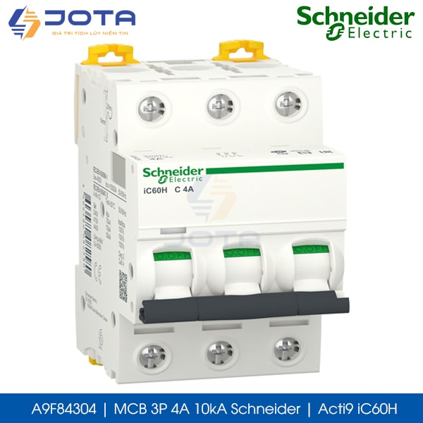 A9F84304 MCB 3P 4A 10kA Schneider acti9 iC60H