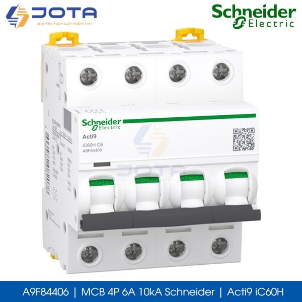 A9F84406 MCB 4P 6A 10kA Schneider acti9 iC60H