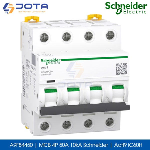 A9F84450 MCB 4P 50A 10kA Schneider acti9 iC60H