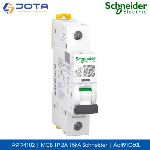 A9F94102 MCB 1P 2A 15kA Schneider acti9 iC60L