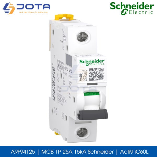 A9F94125 MCB 1P 25A 15kA Schneider acti9 iC60L