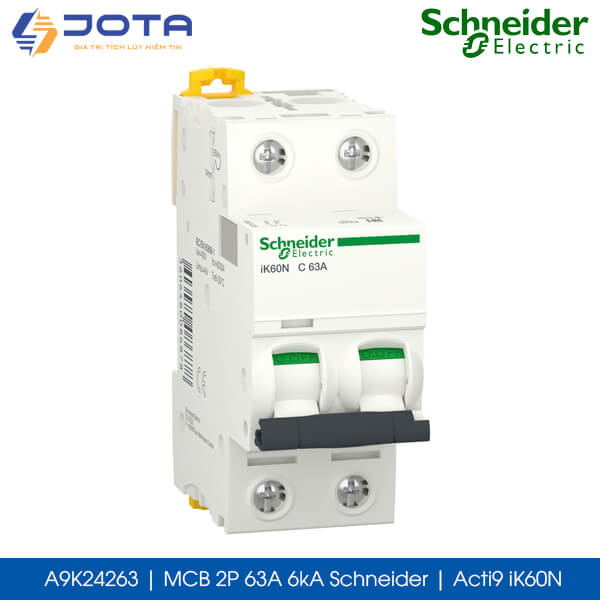 A9K24263 MCB 2P 63A 6kA Schneider acti9 iK60N