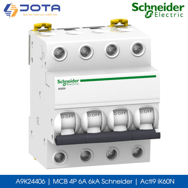 A9K24406 MCB 4P 6A 6kA Schneider acti9 iK60N