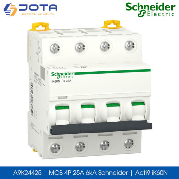 A9K24425 MCB 4P 25A 6kA Schneider acti9 iK60N