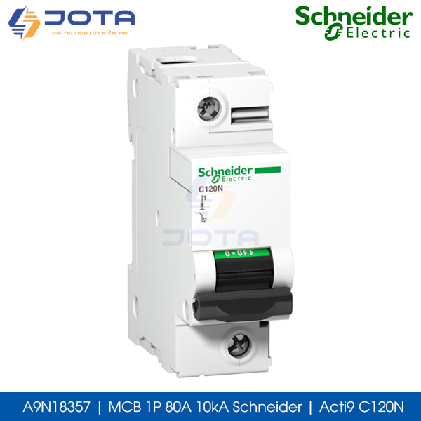 A9N18357 MCB 1P 80A 10kA Schneider Acti9 C120N