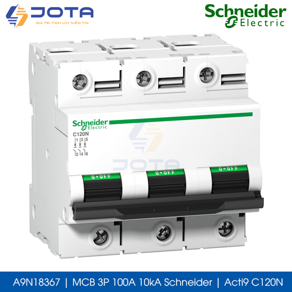 A9N18367 MCB 3P 100A 10kA Schneider Acti9 C120N