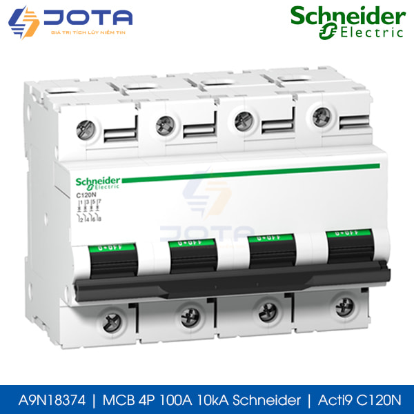 A9N18374 MCB 4P 100A 10kA Schneider Acti9 C120N