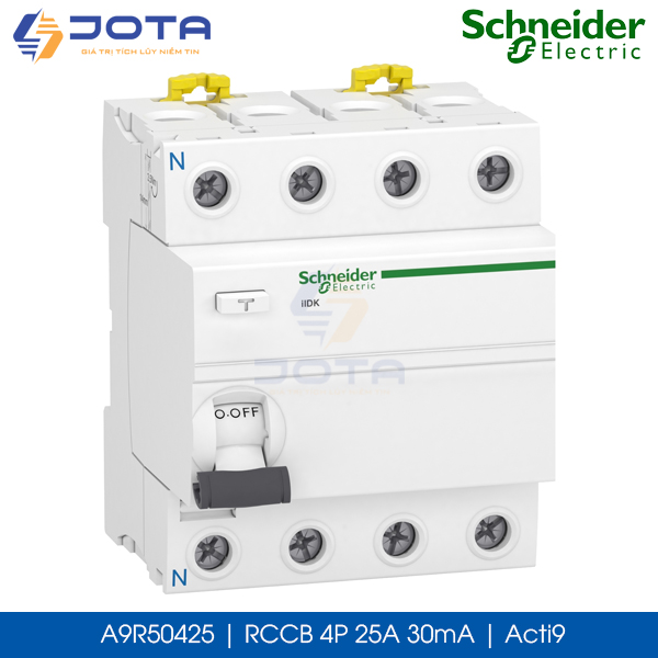 A9R50425 RCCB 4P 25A 30mA Schneider Acti9