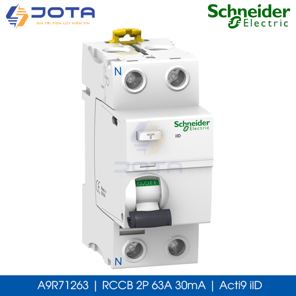 A9R71263 RCCB 2P 63A 30mA Schneider Acti9 ilD