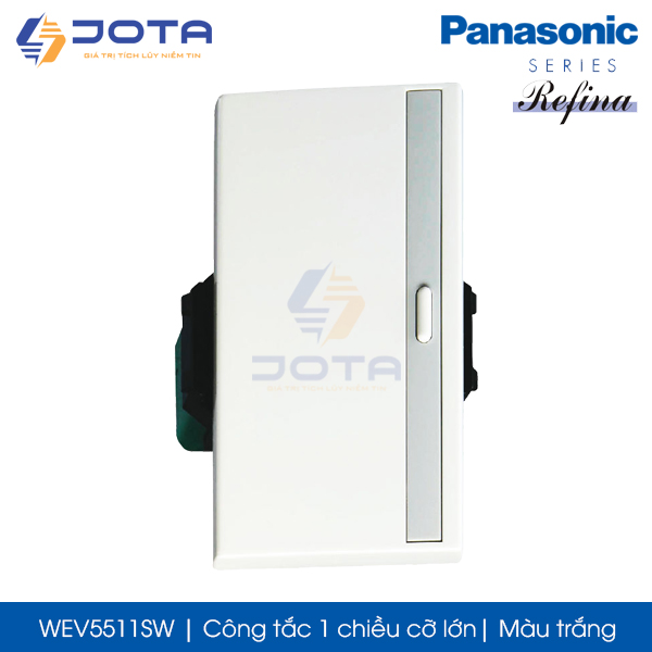 Công tắc 1 chiều Panasonic Refina WEV5511SW/ WEV5511-7SW, màu trắng, loại lớn
