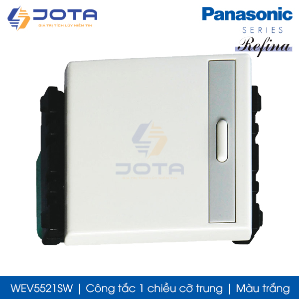 Công tắc 1 chiều Panasonic Refina WEV5521SW/ WEV5521-7SW, màu trắng loại trung