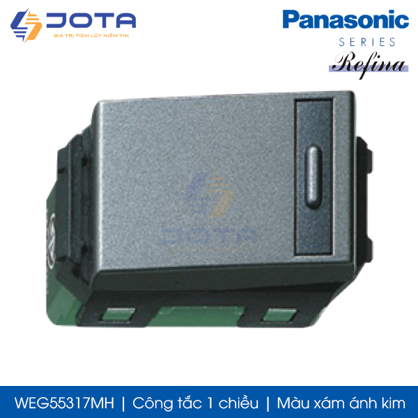 Công tắc 1 chiều Panasonic Refina WEG55317MH màu xám ánh kim