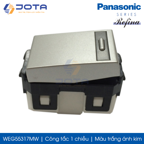 Công tắc 1 chiều Panasonic Refina WEG55317MW màu trắng ánh kim