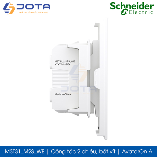 Công tắc 2 chiều M3T31_M2S_WE Schneider AvatarOn A, size M, bắt vít