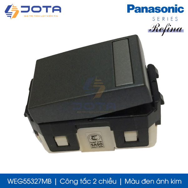 Công tắc 2 chiều Panasonic Refina WEG55327MB màu đen ánh kim