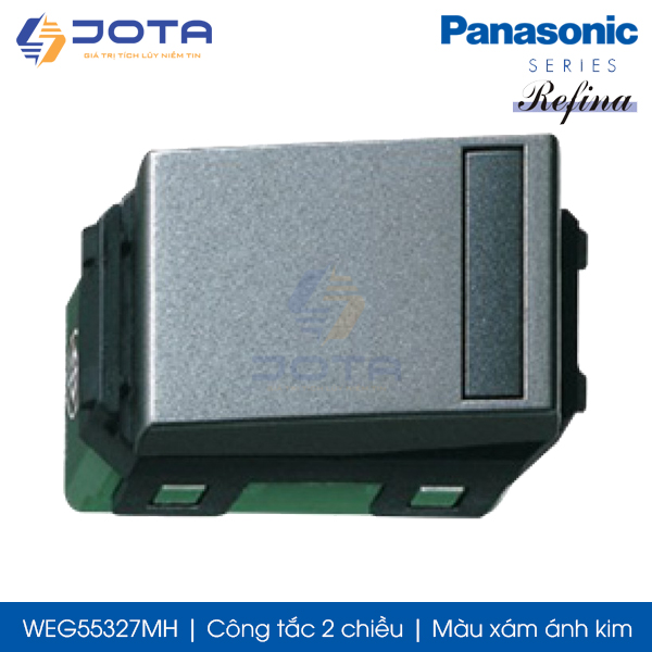 Công tắc 2 chiều Panasonic Refina WEG55327MH màu xám ánh kim