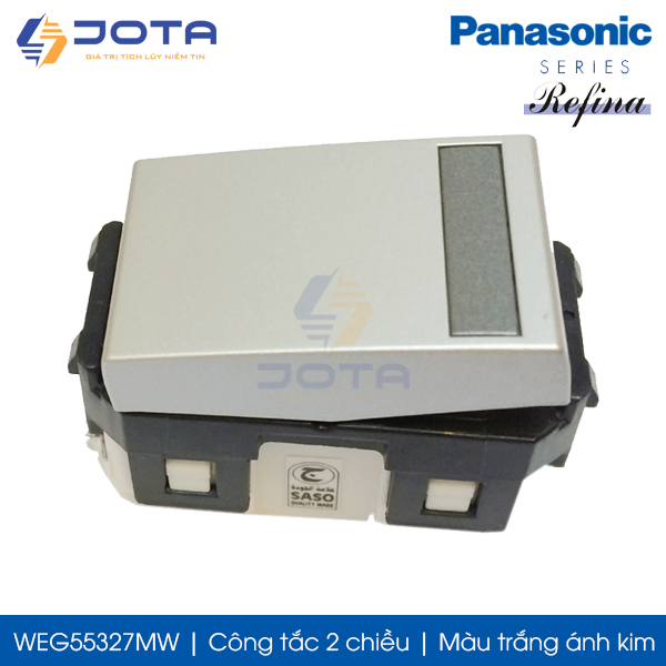 Công tắc 2 chiều Panasonic Refina WEG55327MW màu trắng ánh kim