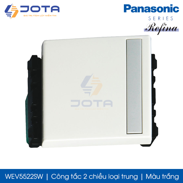Công tắc 2 chiều Panasonic Refina WEV5522SW/ WEV5522-7SW, màu trắng, loại trung