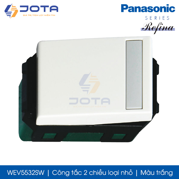 Công tắc 2 chiều Panasonic Refina WEV5532SW/ WEV5532-7SW, màu trắng, loại nhỏ