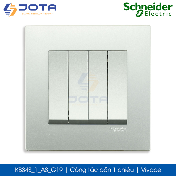 Công tắc bốn 1 chiều KB34S_1_AS_G19 Vivace Schneider