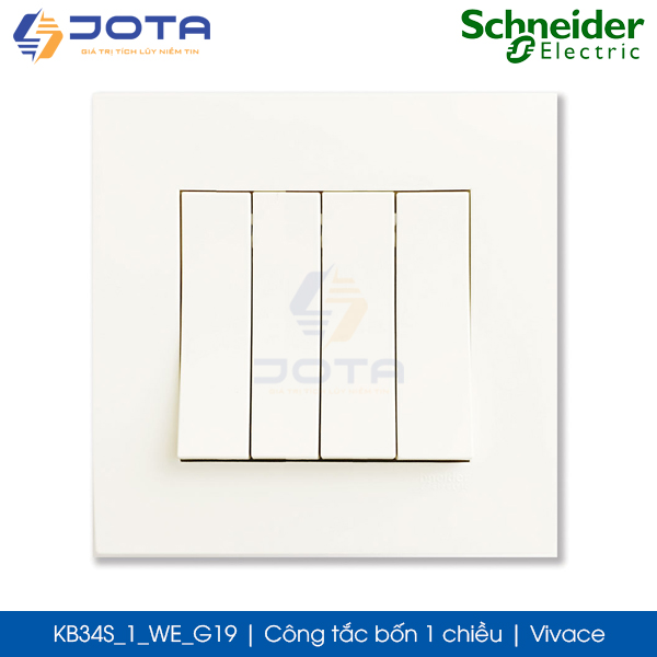 Công tắc bốn 1 chiều KB34S_1_WE_G19 Vivace Schneider