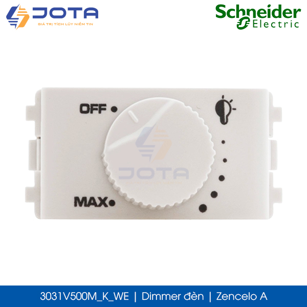 Dimmer đèn 3031V500M_K_WE Zencelo A Schneider, màu trắng