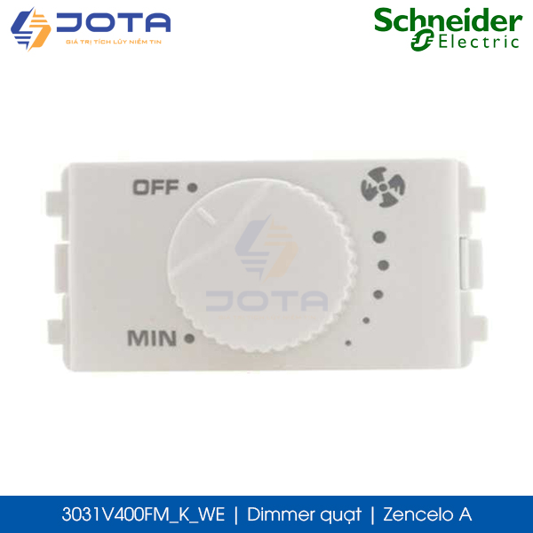 Dimmer quạt 3031V400FM_K_WE Zencelo A Schneider, màu trắng