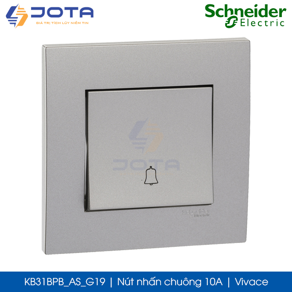 Nút nhấn chuông KB31BPB_AS_G19 Vivace Schneider, màu xám bạc