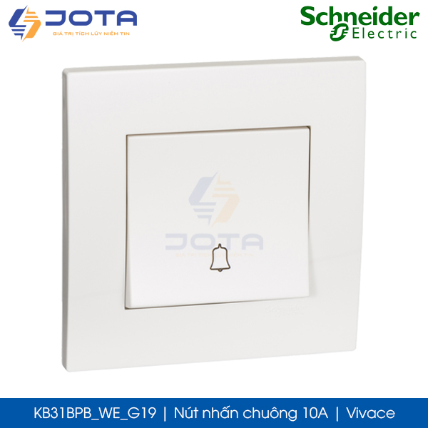 Nút nhấn chuông KB31BPB_WE_G19 Vivace Schneider, màu trắng