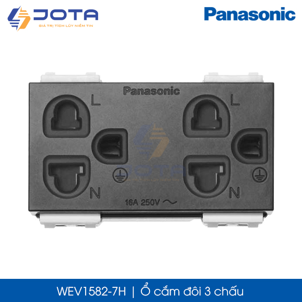 Ổ cắm đôi 3 chấu Panasonic Wide WEV1582-7H
