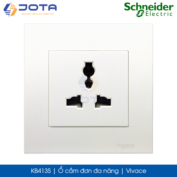 Ổ cắm đơn đa năng KB413S Vivace Schneider, màu trắng