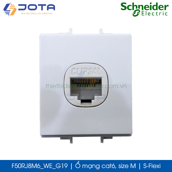 Ổ cắm mạng cat6 F50RJ8M6_WE_G19 Schneider S-Flexi