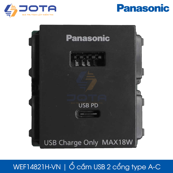 Ổ cắm USB 2 cổng type A-C Panasonic Wide WEF14821H-VN