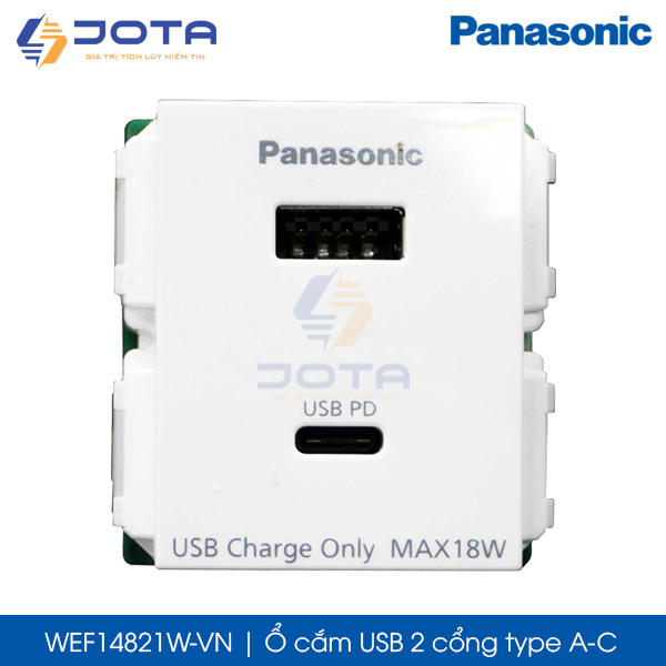 Ổ cắm USB 2 cổng type A-C WEF14821W-VN Panasonic Wide